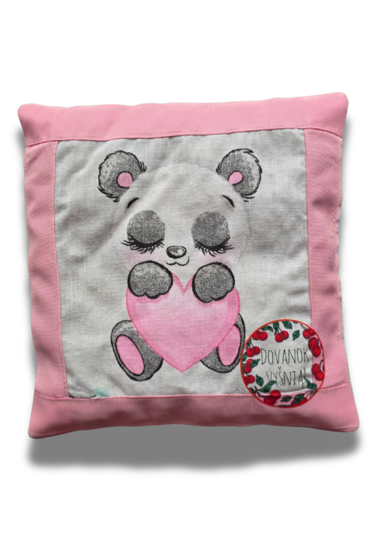 Vyšnių kauliukų pagalvėlė "Rožinis rėmelis"